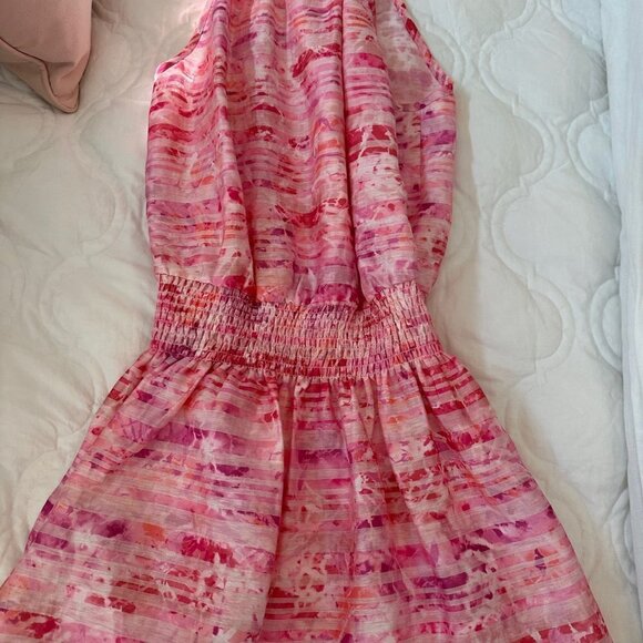 Ramy Brook Linen-Blend Sherry Mini Dress pink Barbiecore size Large 💕 - Picture 6 of 8